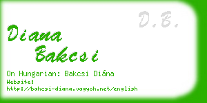 diana bakcsi business card