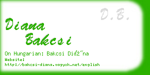 diana bakcsi business card